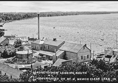 1908 photo of central electrical plant on lake shore